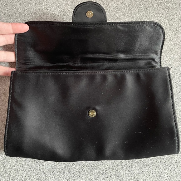 Vintage Giorgio Armani Perfume Black Satin Clutch Bag - Picture 4 of 13